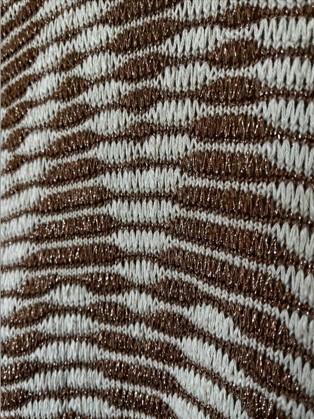 Calypso St. Barth Long Cardigan Ivory and *Copper Metallic* Size M - Picture 2 of 10